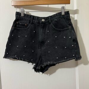 Primark Denim&Co Black Studded Jean Shorts